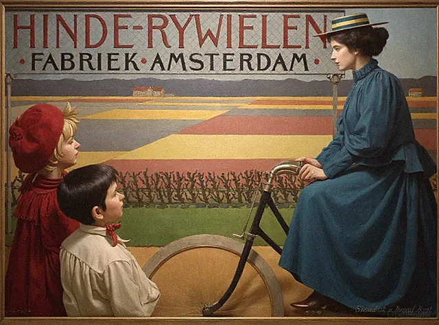 17715.Wall Decor Poster.Interior Art.Bicycle Factory Dutch Ad Hinde-Rywielen