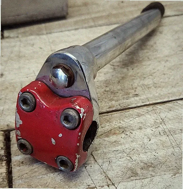 1990s Red NL Bicycle Long Quill Stem 22.2mm Old School BMX Double Clamp FORGED