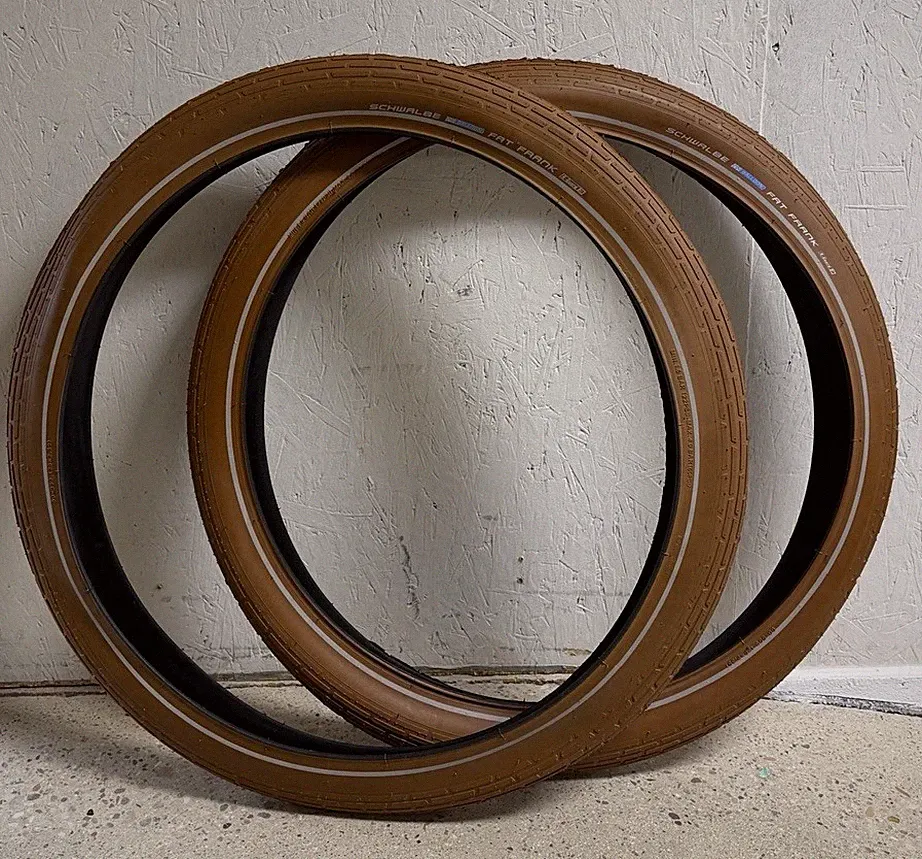 (2) SCHWALBE Fat Frank Ballon Bicycle TIRE Brown 26 X 2.35 K Guard Bike New