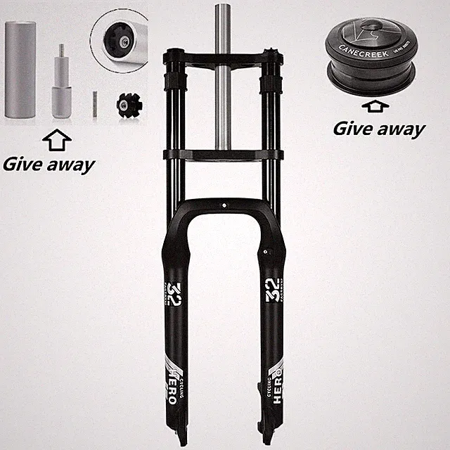 20 26*4.0" Fat Tire Spring Fork Mountain Double Shoulder 135Mm MTB Bike Electric