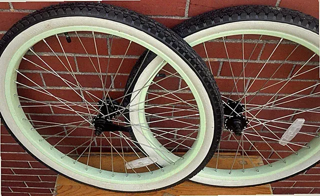 26" Beach Cruiser Bike Green Wheel Set Coaster Brake 2.125" Whitewall Tires #B87