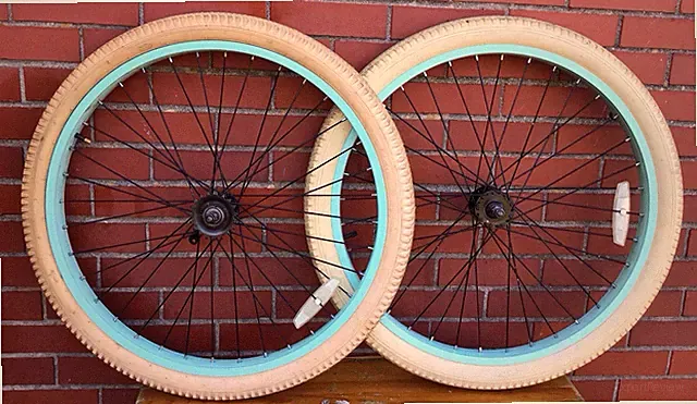 26" Beach Cruiser Bike Light Blue Wheel Set with 2.125" White Tires Bike #K11
