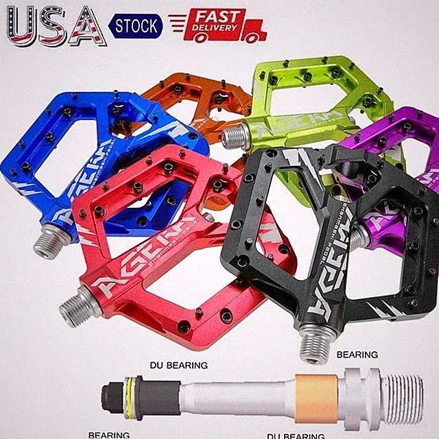 AGERA CNC Aluminum Road MTB Mountain Bike XC Bicycle Pedal Flat Pedals Bearings