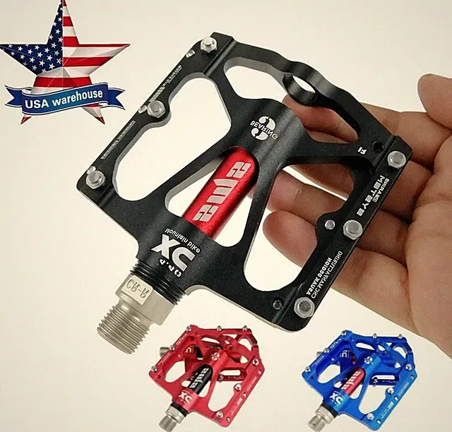 Aluminum Road MTB Mountain Bike Bicycle Pedal 3 Sealed Bearings Flat Pedals