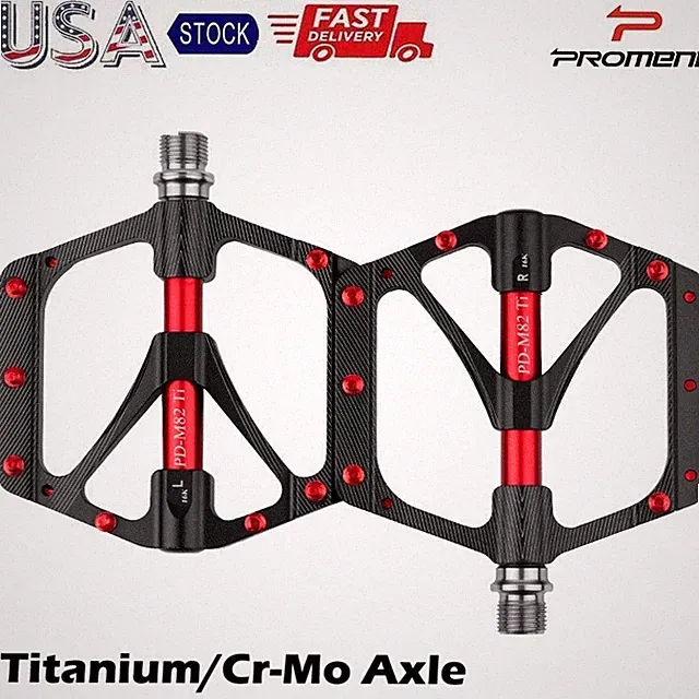 Aluminum titanum axle Road MTB Mountain Bike Bicycle Pedal Bearing Flat Pedals