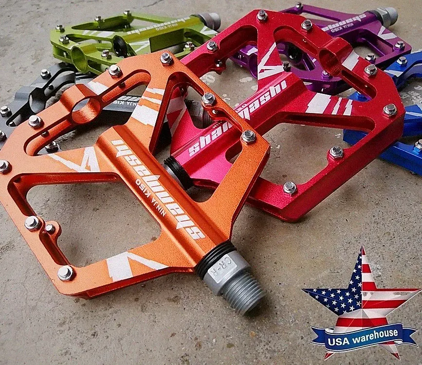 CNC Aluminum Road MTB Folding Bike Cycling Bicycle Pedal Flat Pedals Bearings