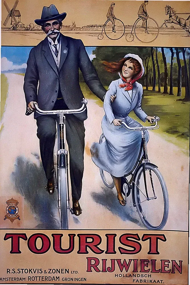 🇳🇱 Dutch Bicycle Poster - 1900s Vintage Style 🚲 - 24x36” - Hi-Res💎 Print