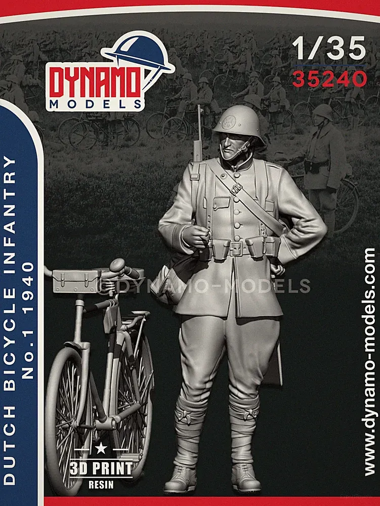 DYNAMO MODEL 1:35 KIT 35240 WWII '40 DUTCH BICYCLE INFANTRY NO. 1