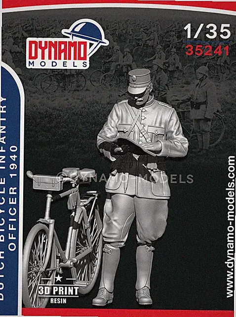 DYNAMO MODEL 1:35 KIT 35241 WWII '40 DUTCH BICYCLE INFANTRY OFFICER