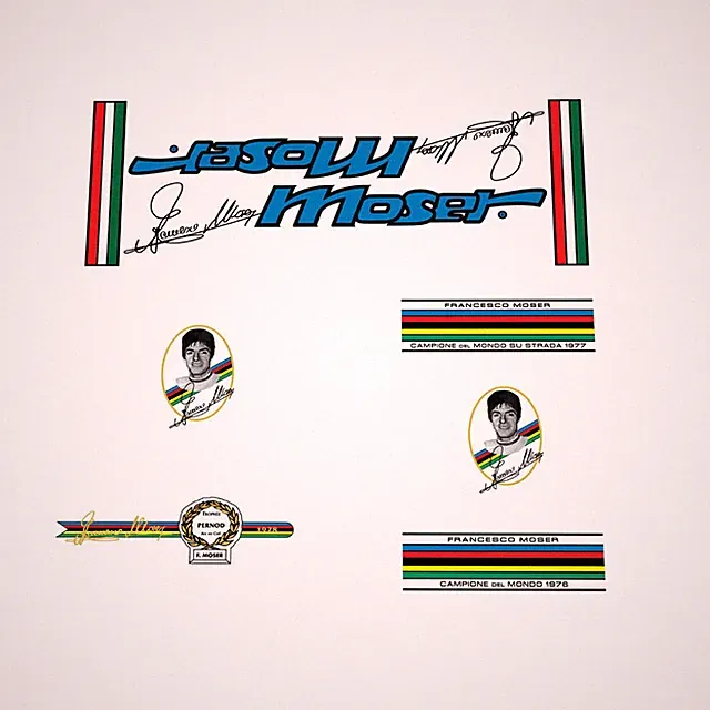 Francesco Moser Bicycle Decals, Stickers - Early Style n.10