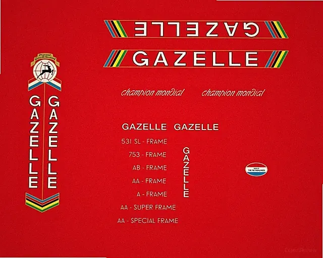 Gazelle Champion Mondial Bicycle Decals, Stickers n.1 White