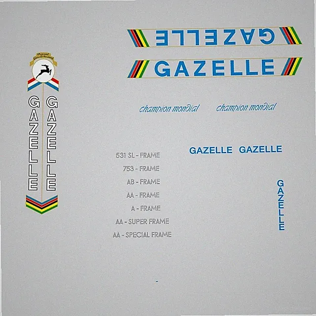 Gazelle Champion Mondial Bicycle Decals, Stickers n.42