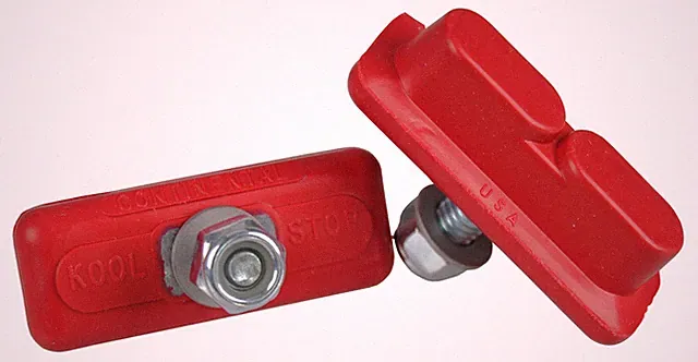 KOOL STOP Continental bicycle THREADED brake pads for Skyway Mags RED (PAIR)