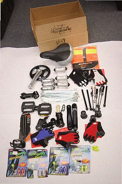 Lot of Bicycle & Accessories Spokes Hubs Gloves & Misc Parts #9