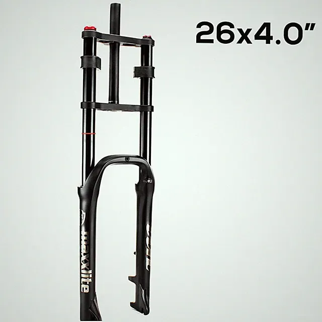 MTB Air Pressure Suspension Fork Snow Bike Double Crown Alloy 20 26*4.0 Fat Tire
