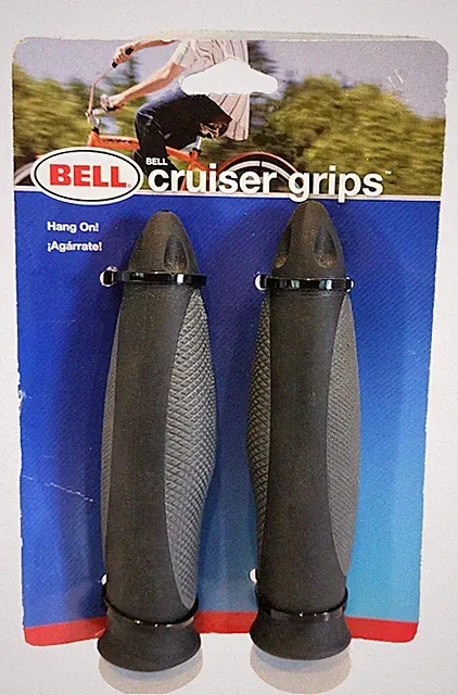NEW Bell Cruiser Grips for Bike Bicycle Handlebars, Ergonomic shape, Black/Grey