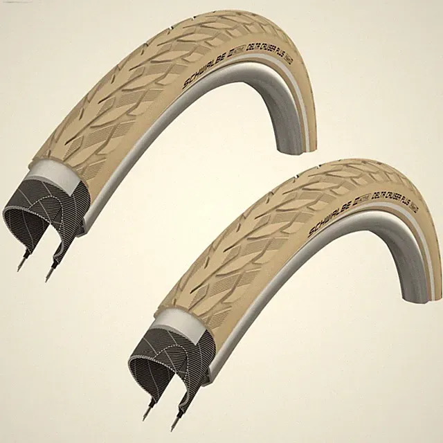 PAIR Schwalbe DELTA CRUISER PLUS 26 x 1-3/8 CREAM Hybrid Trekking Bike TYRES