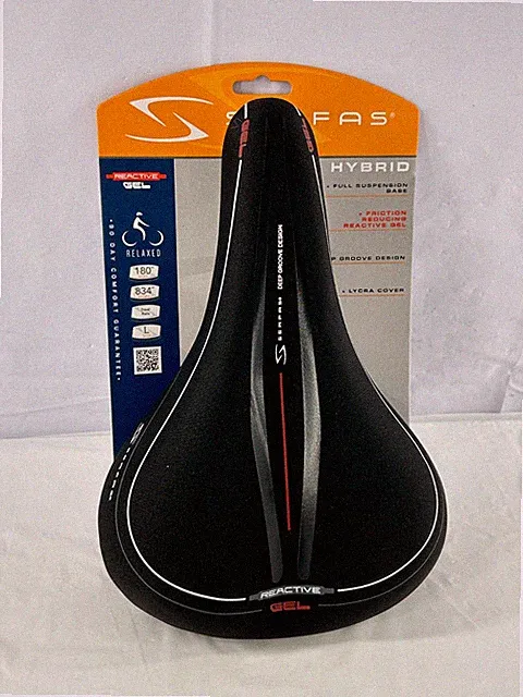 Serfas FS-243 Full Suspension Base Hybrid Reactive Gel Saddle Cycling Seat Black