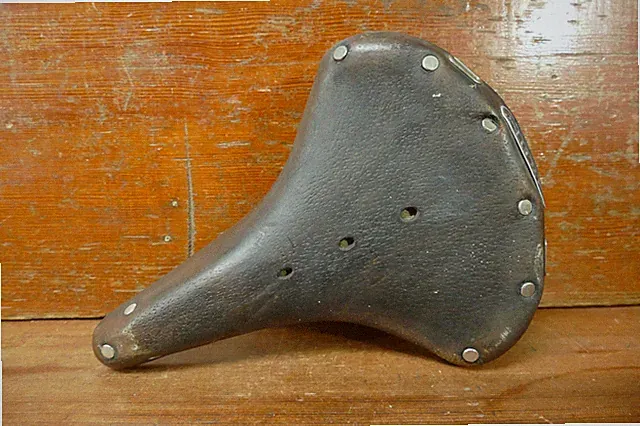 Vintage 1950s/1960s Lycett L72 Leather Bicycle Saddle Seat Black Made in England