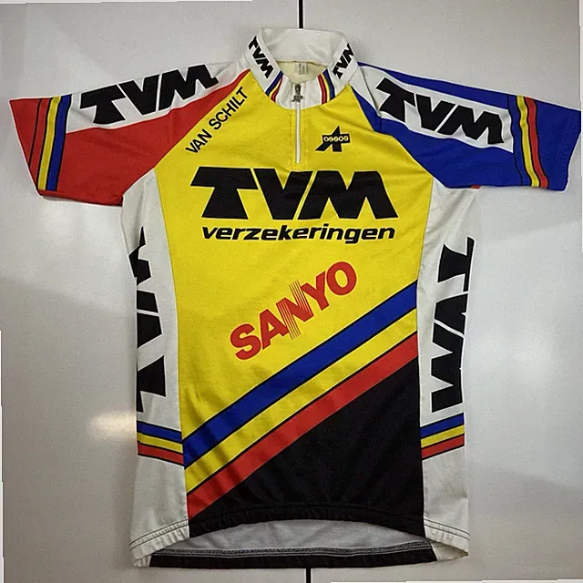 Vintage 1991 TVM Verzekeringen Assos Sanyo Van Schilt Dutch Cycling Jersey S