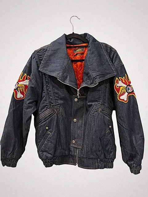 VTG NWT Von Dutch Denim Beaded Laurence Jacket Size Med Unisex Cougar Dead Stock