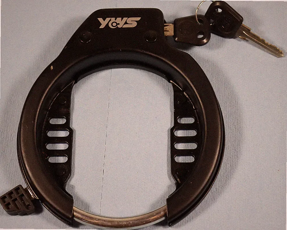 Y.W.S. Bicycle Lock, Keyed, Bolt On, Dutch Style Rear Wheel Lock YWS